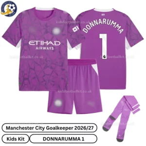 Manchester City Goalkeeper Kids Kit 26_27-over view-purple-DONNARUMMA 1