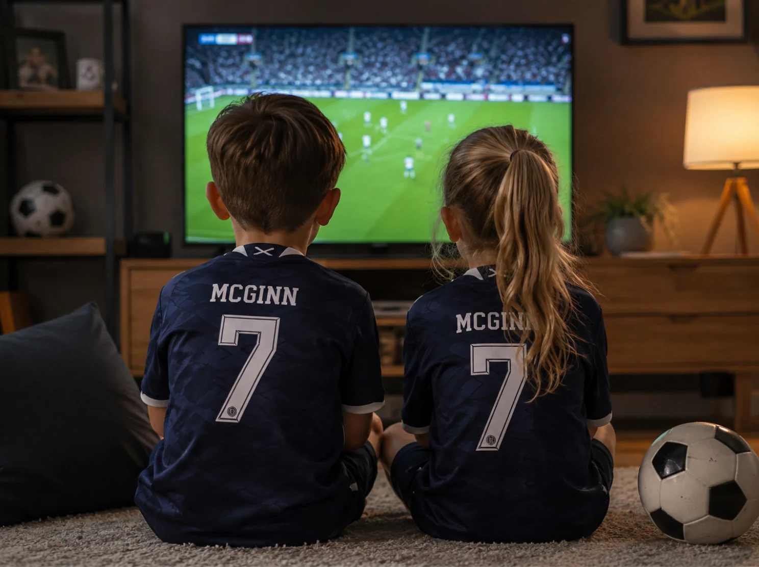scotland world cup 2026 kids football kits 5 McGinn 7 Home Kids Kit
