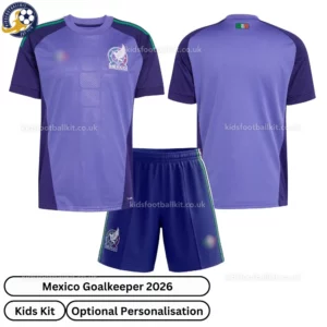 Mexico Away Goalkeeper Kids Kit 2026-over view