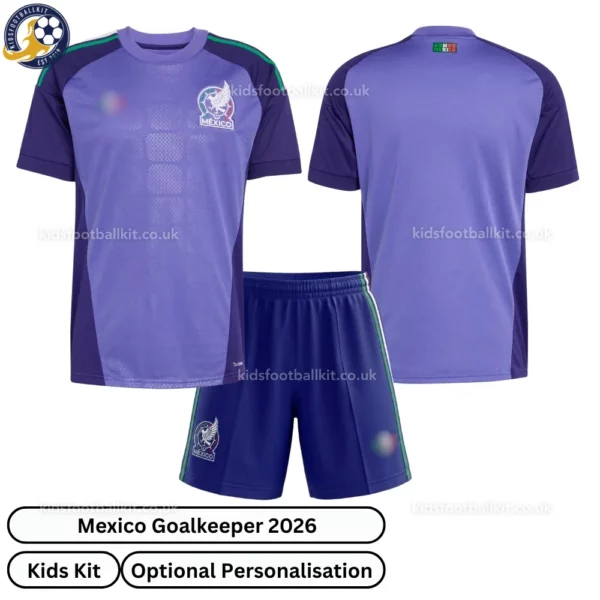 Mexico Away Goalkeeper Kids Kit 2026-over view