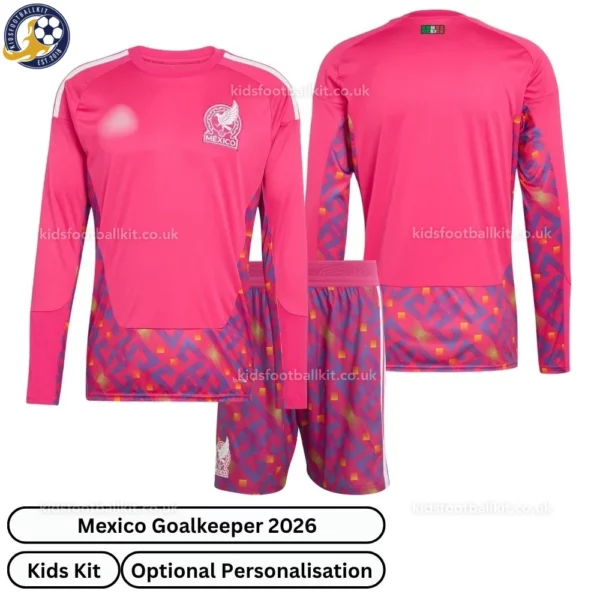 Mexico Goalkeeper Kids Kit 2026-over view-pink