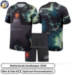 Netherlands Goalkeeper Men and Kids Kit 2026-over view-black