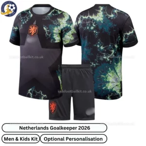 Netherlands Goalkeeper Men and Kids Kit 2026-over view-black