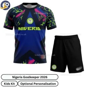 Nigeria Goalkeeper Kids Kit 2026-front view-black and green