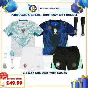 Portugal and Brazil Away kids kits 2026