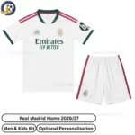 Real Madrid Home Kids Football Kit 26_27-front view