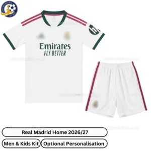 Real Madrid Home Kids Football Kit 26_27-front view