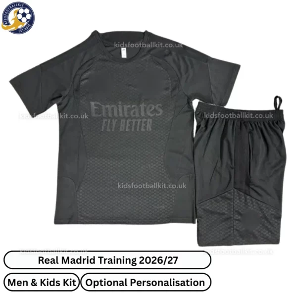 Real Madrid Training Men and Kids Kit 26_27-front view-black