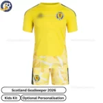 Scotland Goalkeeper Kids Kit 2026-front view