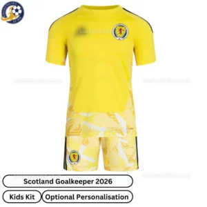Scotland Goalkeeper Kids Kit 2026-front view