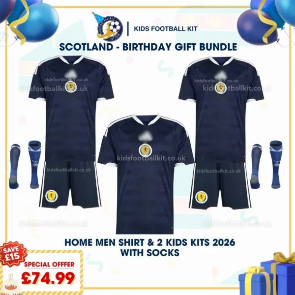 Scotland Home men and kids kits 2026 with socks