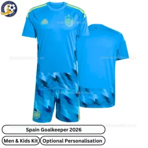 Spain Goalkeeper Men and Kids Kit 2026-over view