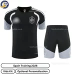 Spain Training Kids Kit 2026-front view-black