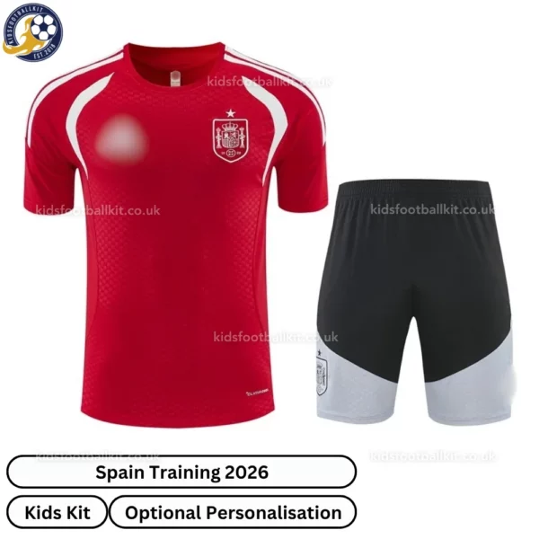 Spain Training Kids Kit 2026-front view-red