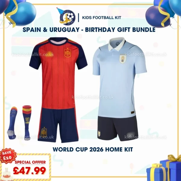 Spain & Uruguay home kids kits 2026