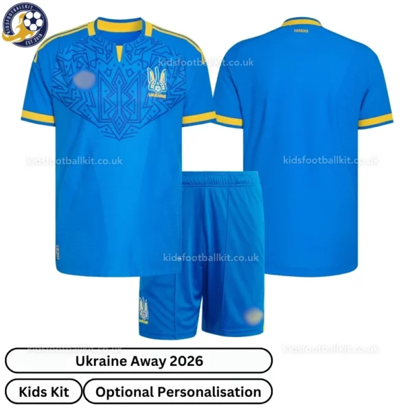 Ukraine Away Kids Kit 2026-over view