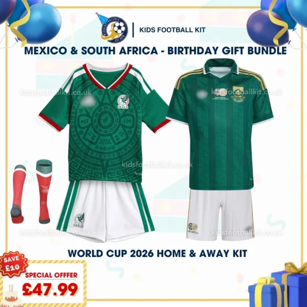 mexico and south africa home and away kids kits 2026