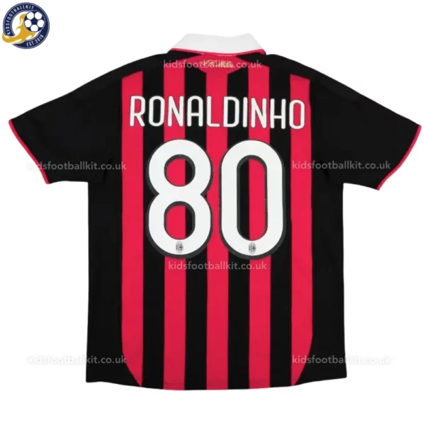 AC Milan Home Kids Kit 2009_10-back view-RONALDINHO 80
