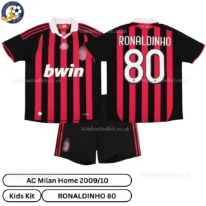 AC Milan Home Kids Kit 2009_10-over view-RONALDINHO 80