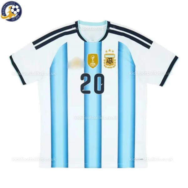 Argentina Home kids shirt 2026-back view-MAC ALLISTER 20