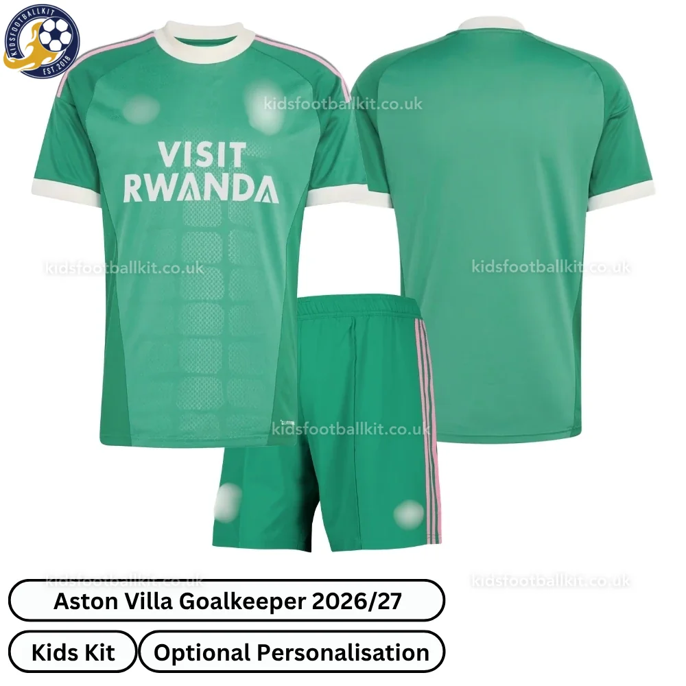 Aston Villa Goalkeeper Kids Football Kit 2026/27 (No socks) – Green