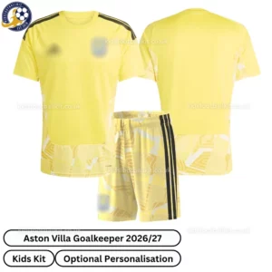 Aston Villa Goalkeeper Kids Kit 26_27-over view-yellow