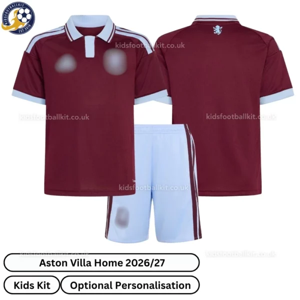 Aston Villa Home Kids Kit 26_27-over view