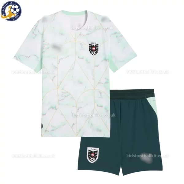 Austria Away Kids Kit 2026-front view