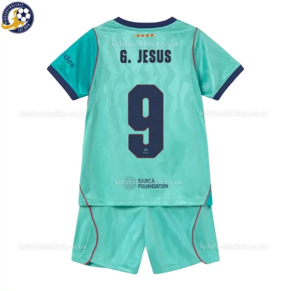 Barcelona Third Kids Kit 26_27-back view-G. JESUS 9