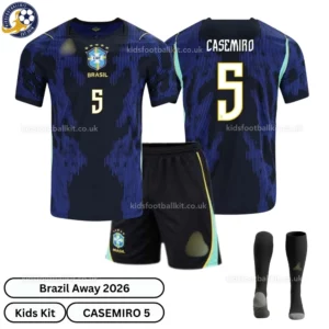 Brazil Away Kids Kit 2026 - CASEMIRO 5 -over view
