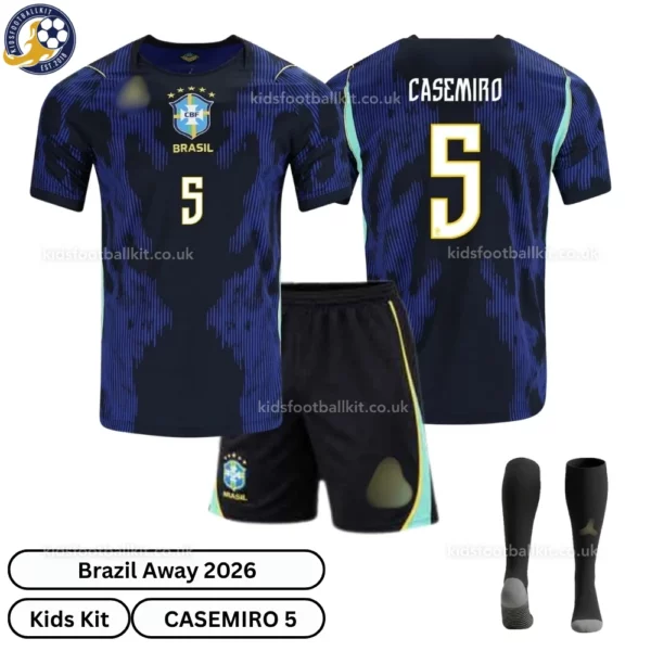 Brazil Away Kids Kit 2026 - CASEMIRO 5 -over view