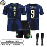 Brazil Away Kids Kit 2026 - CUNHA 9 -over view