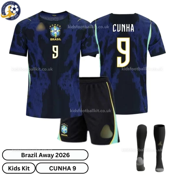 Brazil Away Kids Kit 2026 - CUNHA 9 -over view