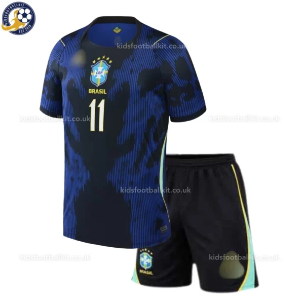 Brazil Away Kids Kit 2026 - RAPHINHA 11 -front view