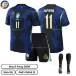 Brazil Away Kids Kit 2026 - RAPHINHA 11 -over view