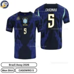 Brazil Away Men Shirt 2026 - CASEMIRO 5 -over view
