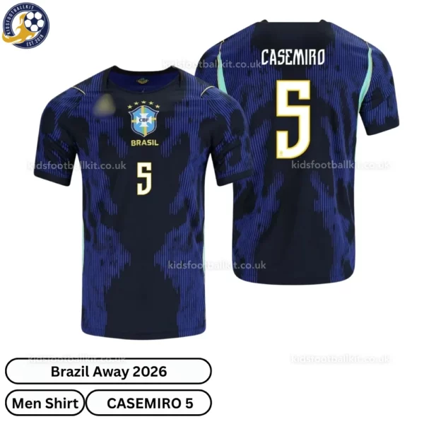 Brazil Away Men Shirt 2026 - CASEMIRO 5 -over view