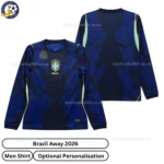 Brazil Away Men Shirt 2026-over view-long sleeve