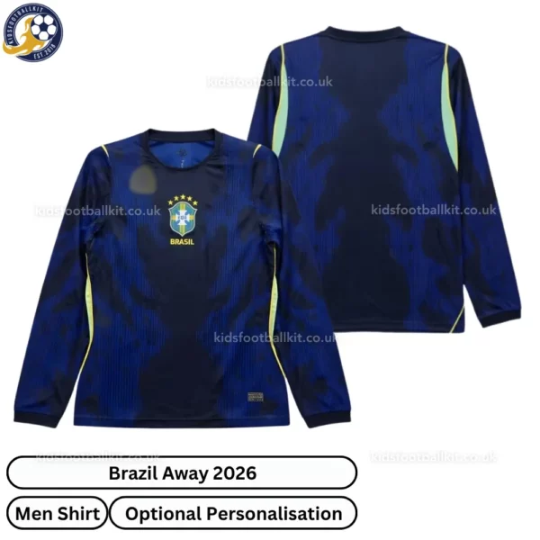 Brazil Away Men Shirt 2026-over view-long sleeve