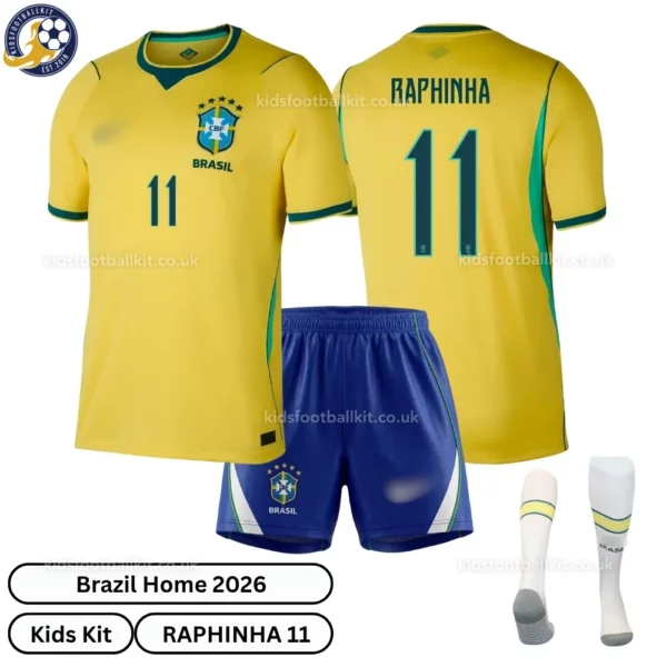 Brazil Home Kids Kit 2026 - RAPHINHA 11 -over view
