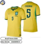 Brazil Home Men Shirt 2026 - CASEMIRO 5 -over view