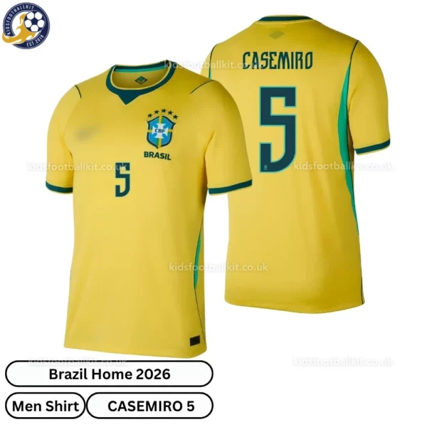 Brazil Home Men Shirt 2026 - CASEMIRO 5 -over view