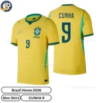 Brazil Home Men Shirt 2026 - CUNHA 9 -over view