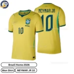 Brazil Home Men Shirt 2026-NEYMAR JR 10-over view