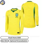Brazil Home Men Shirt 2026-over view-long sleeve