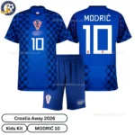 Croatia Away Kids Kit 2026-over view-Modrić 10