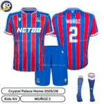 Crystal Palace Munoz 2 Home 25 26 Kids Football Kit