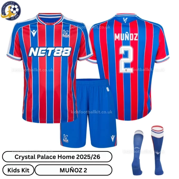 Crystal Palace Munoz 2 Home 25 26 Kids Football Kit