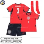 England away men and kids kit 2026-over view-O'REILLY 3