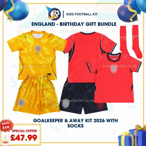 England yellow goalkeeper and away kids kits 2026